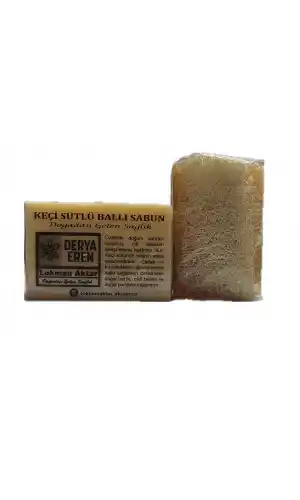 Doğal Kabak Lifli Ballı Keçi Sütlü Sabun 100-120gr 1Adet, Derya Eren