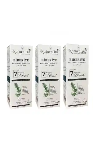 Naturaline Biberiye Şampuanı 400 ml 3 Adet Roemary Shampoo 7 Doğal Bileşim