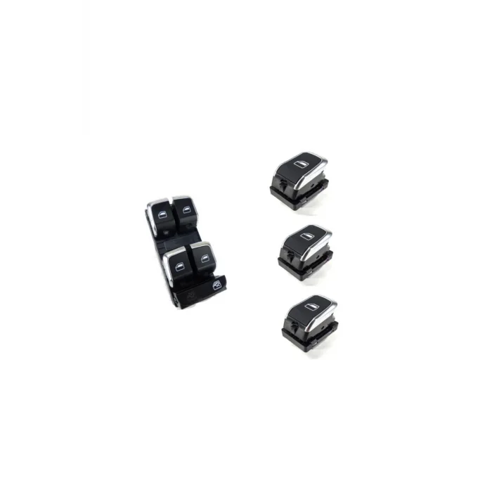 Audi A1 Cam Açma Düğmesi Anahtarı Kromlu Takım 2011-2016