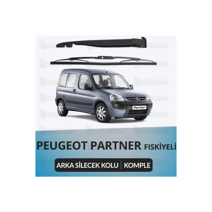 Peugeot Partner Arka Cam Silecek Kolu + Süpürgesi 1997-2008 (fiskiyeli)