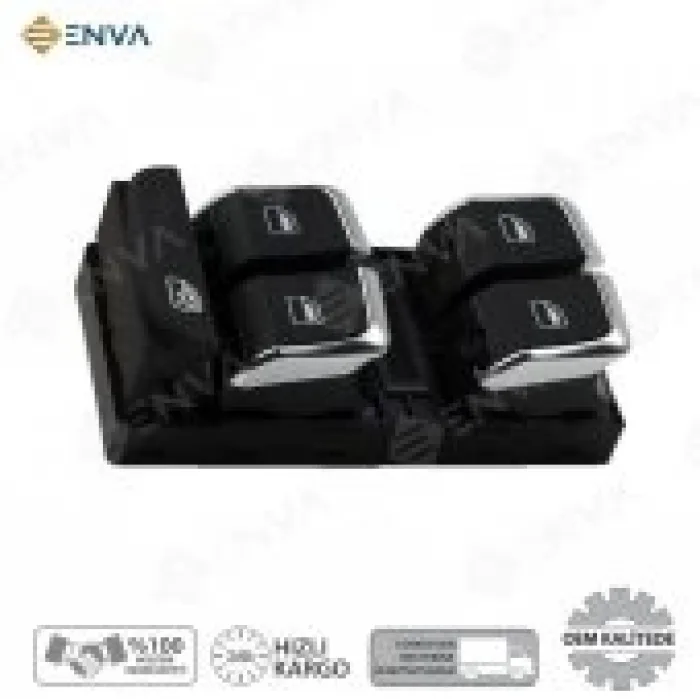 Audi A4 Sol Ön Dörtlü Cam Açma Düğmesi Anahtarı 2009-2014 krom