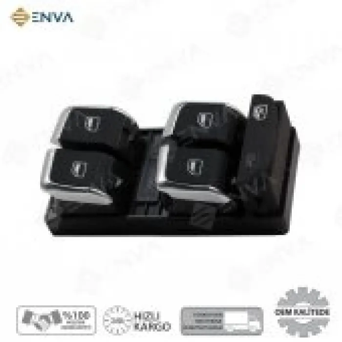 Audi A5 Sol Ön Dörtlü Cam Açma Düğmesi Anahtarı 2008-2012 krom