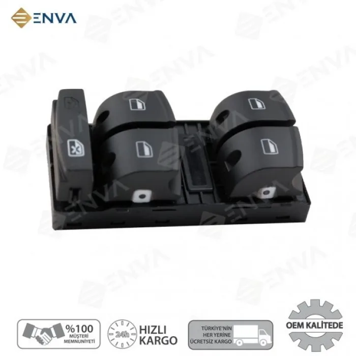 Audi A6 Sol Ön Dörtlü Cam Açma Düğmesi Anahtarı 2005-2011