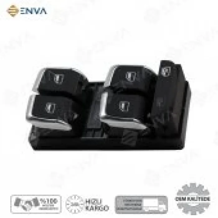 Audi Q3 Q-3 Dörtlü Cam Açma Düğmesi Anahtarı 2012-2017 kromlu