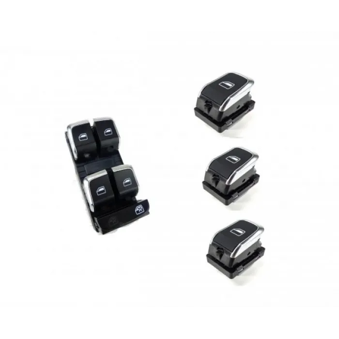 Audi Q5 Cam Açma Düğmesi Anahtarı Takımı 2008-2016 kromlu