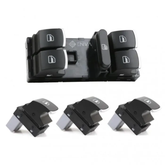 Seat Toledo Cam Açma Düğmesi Anahtarı Takım 2006-2011 Kromlu