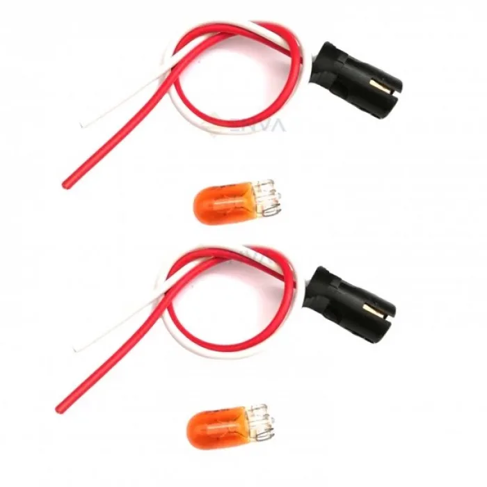 T10 Turuncu Ampul Ve Kablolu Duy 2 Adet 5W 12V Takım