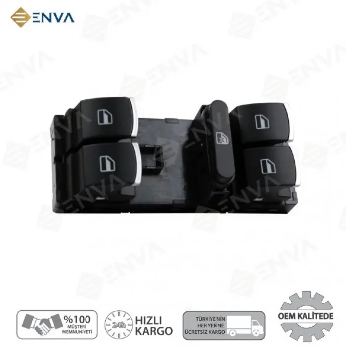 Volkswagen Golf 5 Cam Açma Anahtarı Düğmesi 2006-2011 kromlu