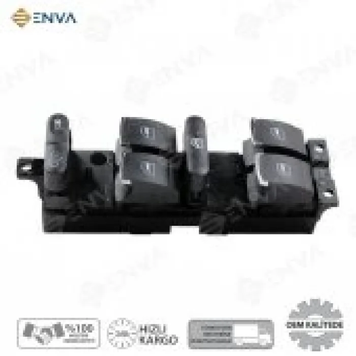 Volkswagen Golf / Bora / Passat Cam Açma Düğmesi Anahtarı Krom