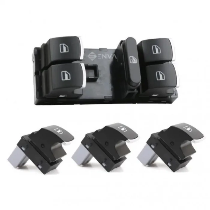 Volkswagen Touareg Cam Açma Düğmesi Anahtarı Takım 2003-2005 Krom