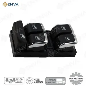 Audi Q3 Sol Ön Dörtlü Cam Açma Düğmesi Anahtarı 2012-2017 krom