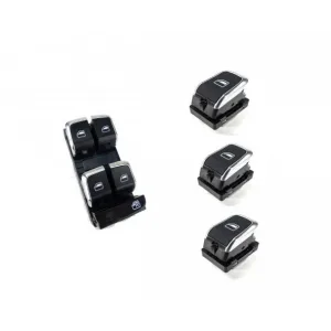 Audi Q5 Cam Açma Düğmesi Anahtarı Takımı 2008-2016 kromlu