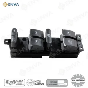 Volkswagen Golf / Bora / Passat Cam Açma Düğmesi Anahtarı Krom