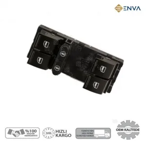 Volkswagen Touareg Sol Ön Cam Açma Düğmesi Anahtarı 2006--2009