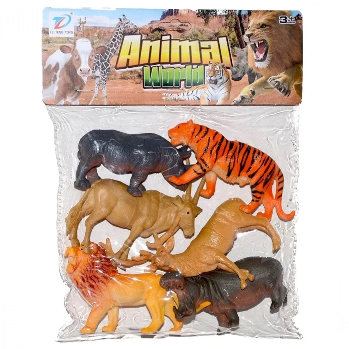 Poşette 6 Parça Vahşi Hayvan Seti 888B-2