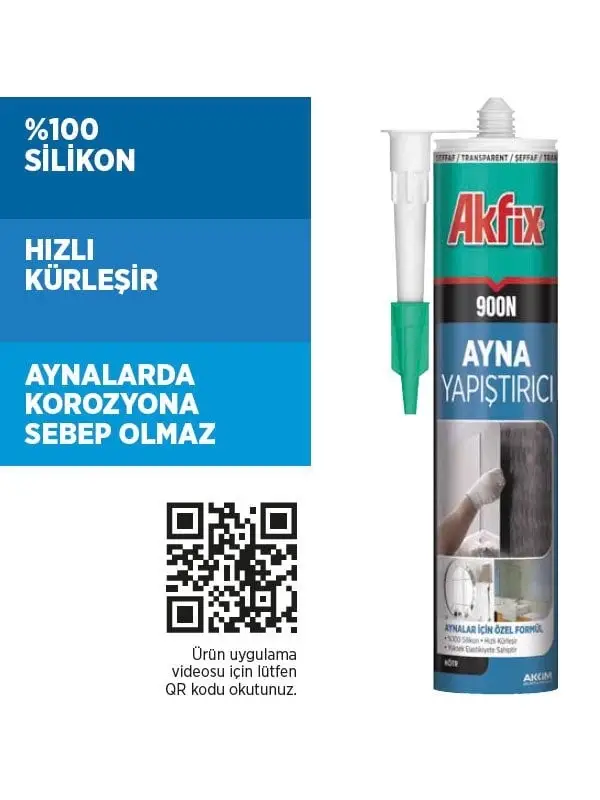 Akfix 900N Nötr Ayna Silikonu Şeffaf 280ml