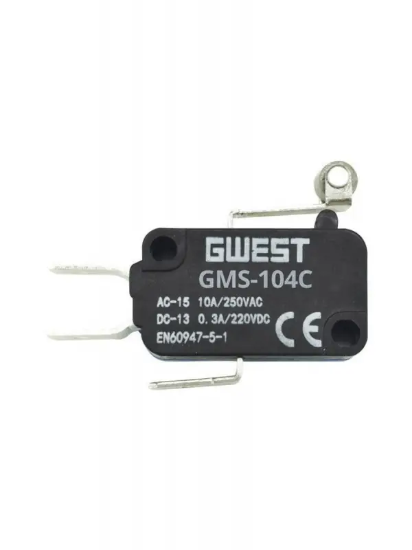 Gwest GMS - 104C 10 Amper Kısa Kollu Metal Makaralı Mikro Switch 100 Adet