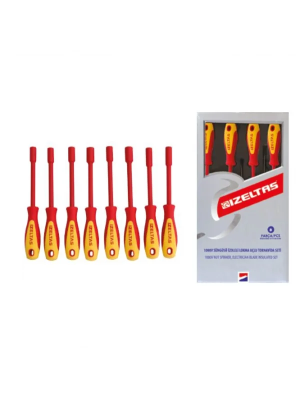 1000V SÜNGÜSÜ İZOLELİ LOKMA UÇLU TORNAVİDA SETİ 8 PARÇA