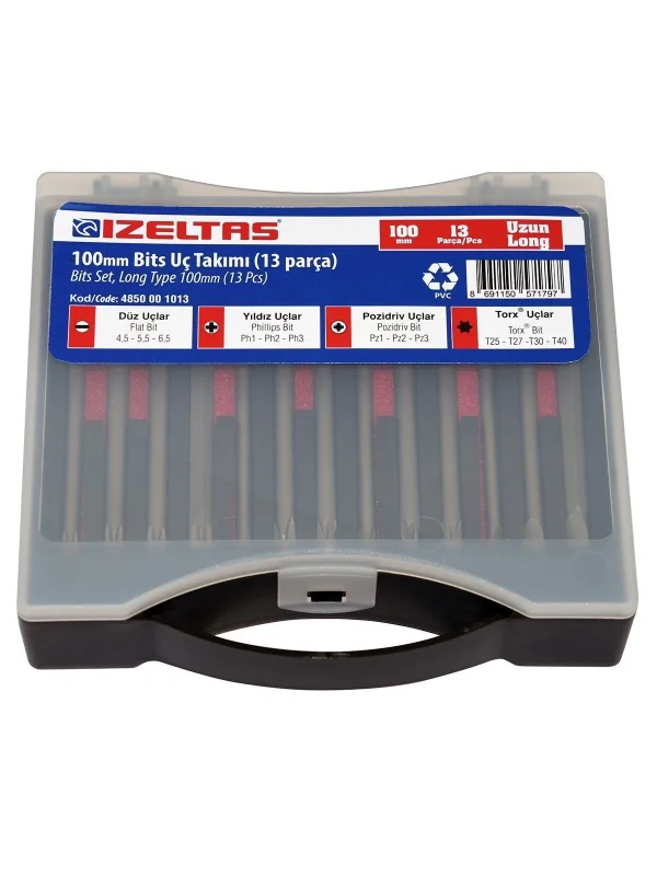 13LÜ UZUN BİTS TAKIM ( 100 MM )
