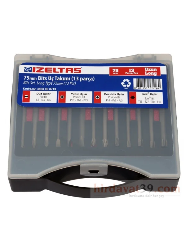 13LÜ UZUN BİTS TAKIM ( 75 MM )