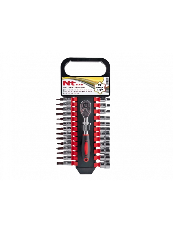 27 Parça 1/4 Altı Köşe CR-V Bits ve Lokma Seti