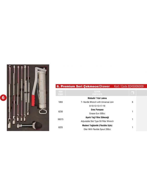 6. ÇEKMECE PREMİUM SERİSİ DOLAP 9 PARÇA