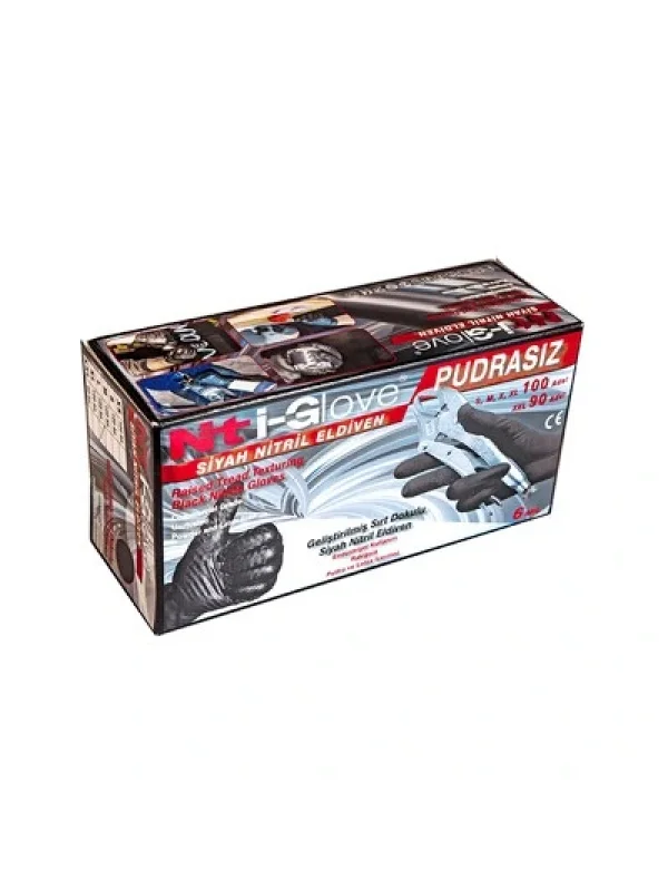 Hepsicinde 6 Mil Siyah Nitril Eldivenler