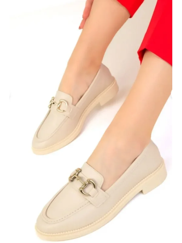 BEJ Kadın Loafer Ayakkabı