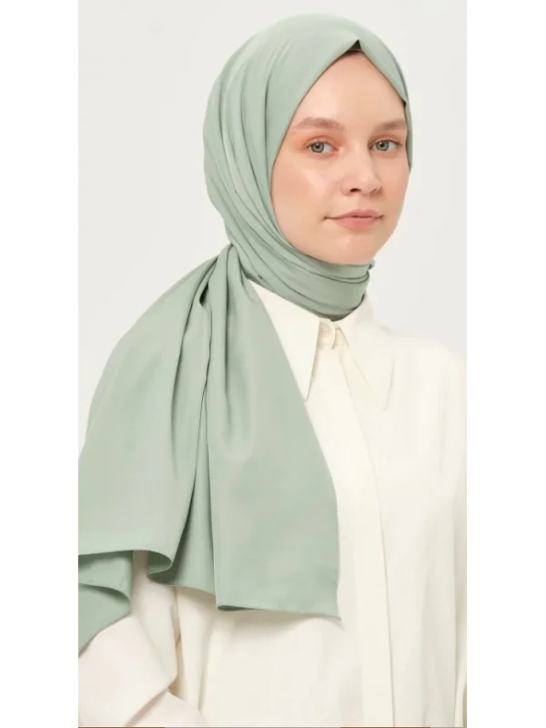 Düz Twil Şal Açık Çağla Kaymaz Kırışmayan Kumaş