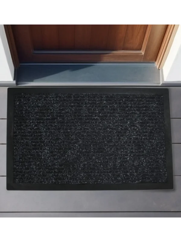 Dekoratif Nem Alıcı Toz Alıcı Siyah Kapı Önü Paspası