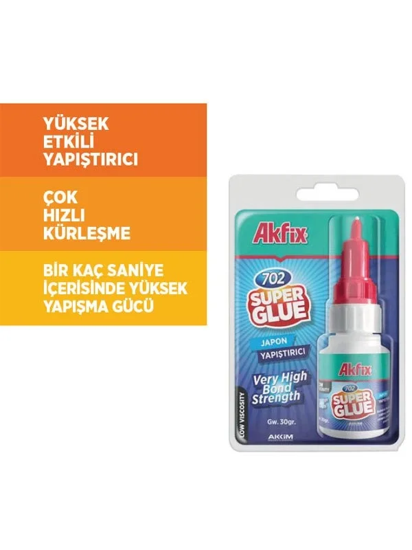 Akfix 702LV Süper Japon Yapıştırıcı 30 gr