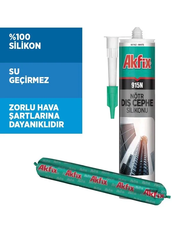 Akfix 915N Nötr Dış Cephe Silikonu 600 ml