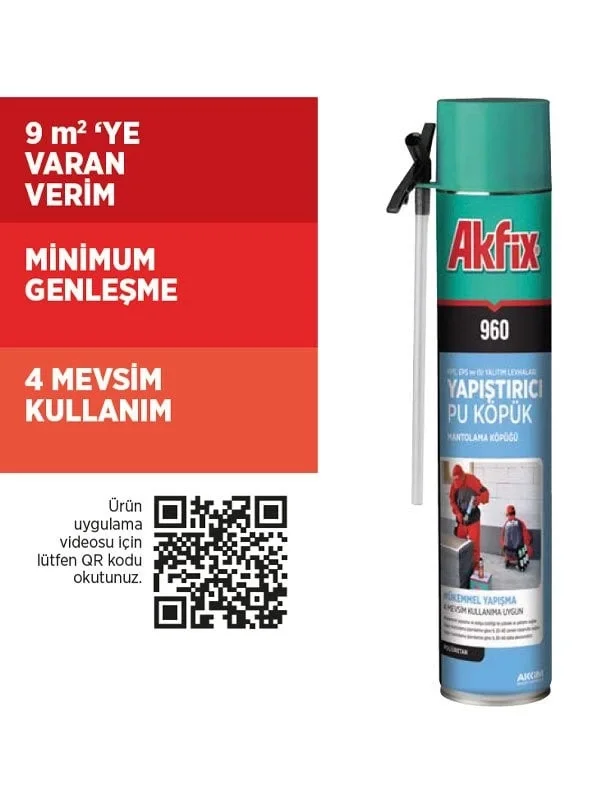 Akfix 960 PU Yapıştırma Köpüğü Pipetli 750 ml / 850 gr