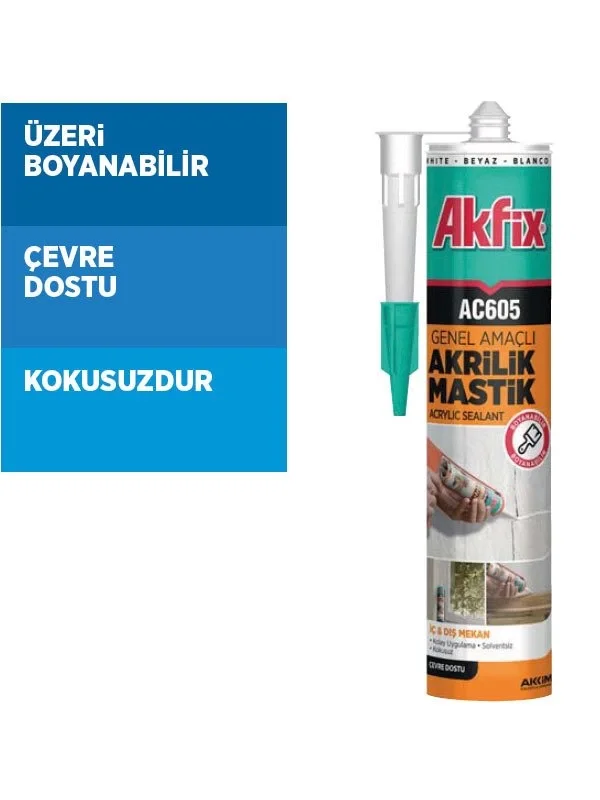 Akfix AC605 Akrilik Mastik Beyaz 500 ml