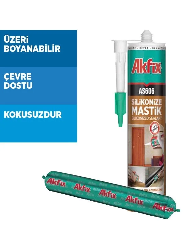 Akfix AS606 Silikonize Akrililik Mastik 500 gr