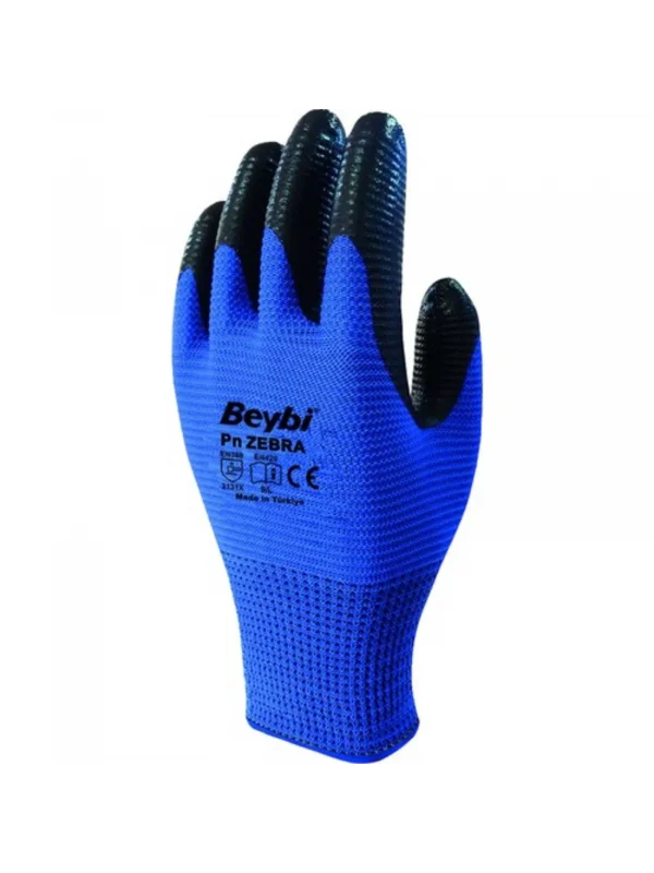 Beybi Zebra Eldiven Mavi-Siyah No:10