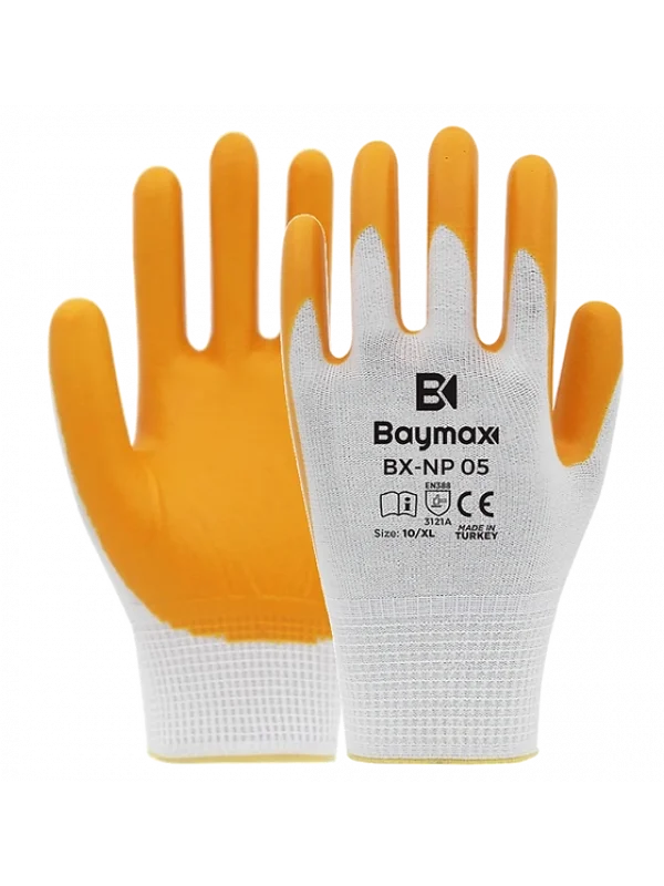 BX-NP 05 POLYESTER ÖRME NİTRİL ELDİVEN BAYMAX