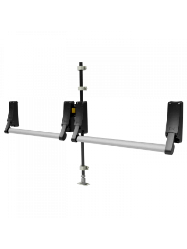 ÇİFT KANAT DİK KİLİTLEMELİ PANİK BAR (BARELSİZ) (SİYAH GÖVDE-GRİ BAR)