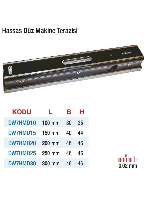 D&W Düz Hassas Makine Terazileri