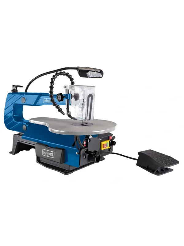 DECO-XLS Pedallı Tezgah Tipi Dekupaj Testere – 120 W, 45° Eğilebilir Tabla, LED Işıklı