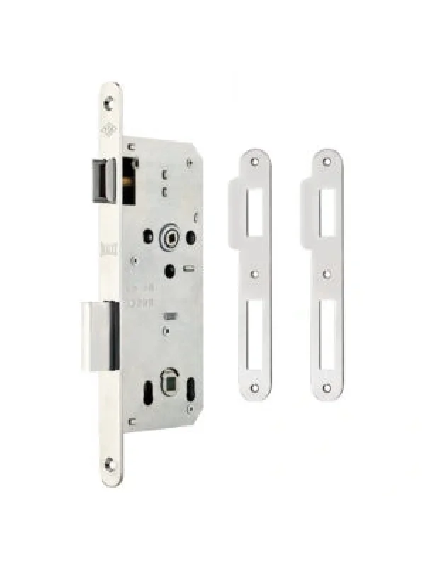 Ekstra Gömme Kapı Kilidi Tek Anahtarlı Rozet Delikli - OVAL KROM