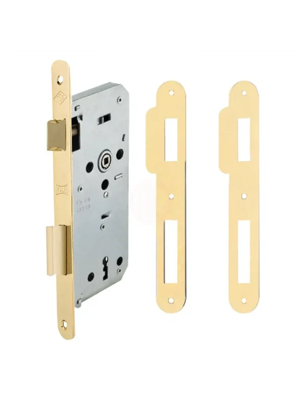 Ekstra Gömme Kapı Kilidi Tek Anahtarlı Rozet Delikli - OVAL SARI