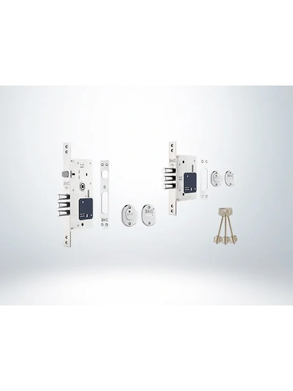 Fişeli Çelik Kapı Kilidi Birbiriniaçar SET ( 252RL+257L ) - KROM