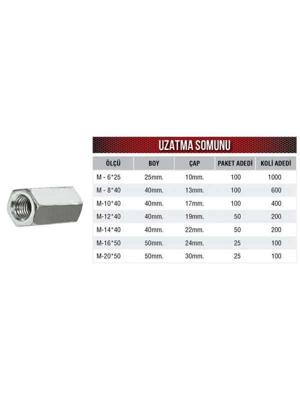 Frt Uzatma Somunu M-10*40