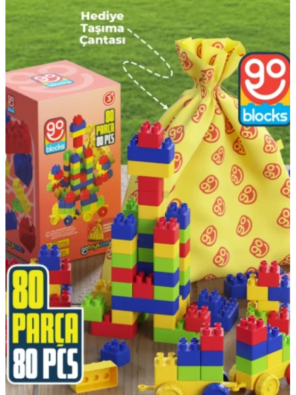 Go Blocks 80 Parça Yapı Blok Seti Multi Blok Saklama Çantalı Shopist