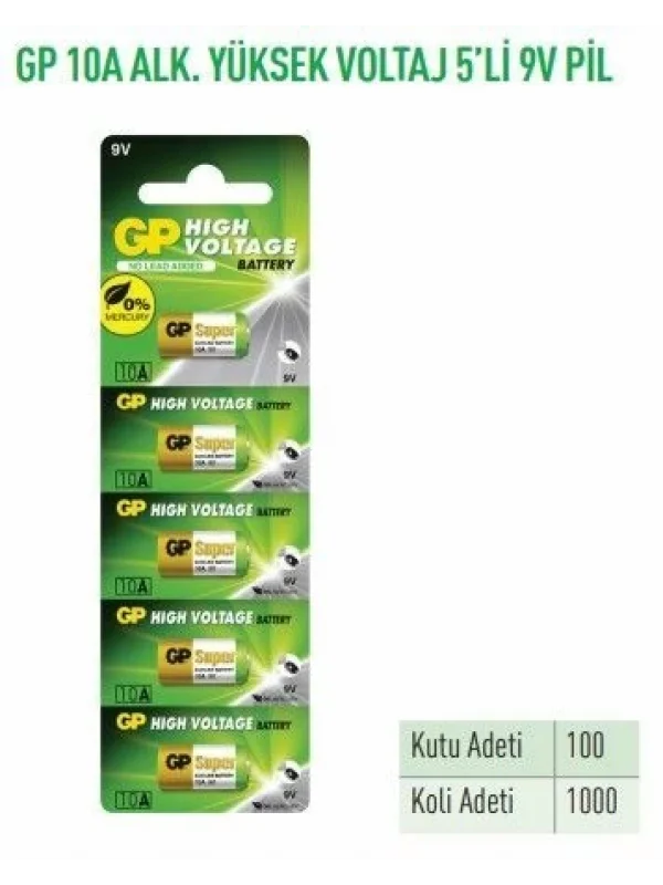 GP10AF2-C5 10A ALK.YÜKSEK VOLTAJ 5Lİ 9 V PİL