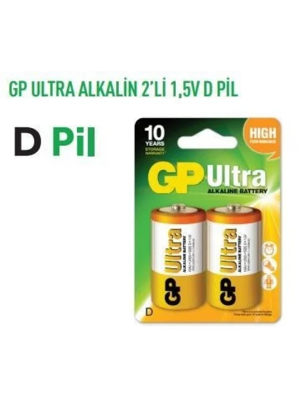 GP13AU ULTRA ALKALİN 2Lİ 1,5V KALIN PİL