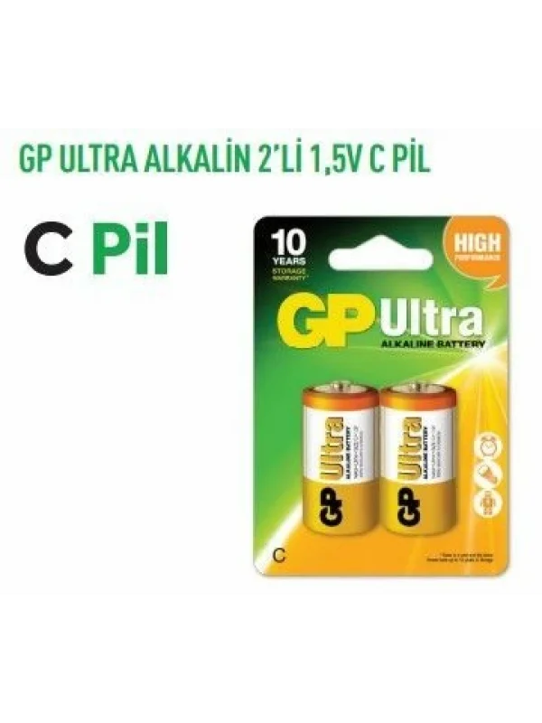 GP14AU ULTRA ALKALİN 2Lİ 1,5V ORTA PİL