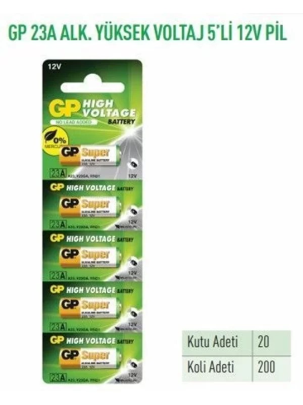GP23A-C5 23A ALK. YÜKSEK VOLTAJ 5Lİ 12V PİL