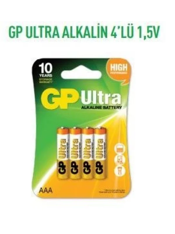 GP24AU-2U4 ULTRA ALKALİN 4LÜ 1,5V İNCE PİL